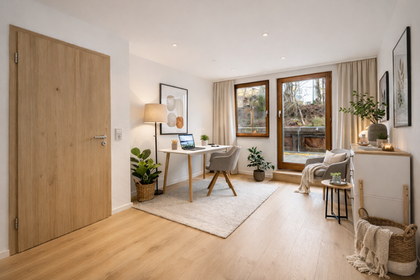 2. OG | Zimmer mit Zugang zum Balkon (1), virt. Darstellung