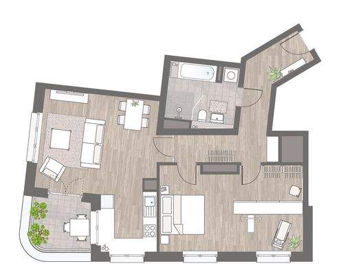 Grundriss ohne Wand 2.Zi