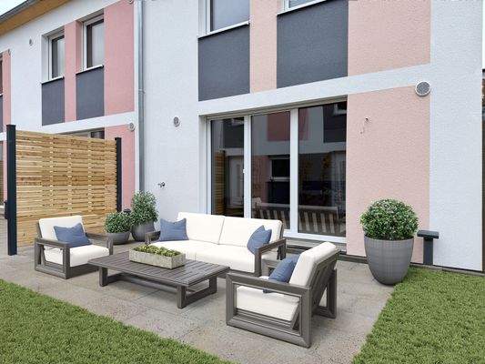 Moderne Terrassenansicht