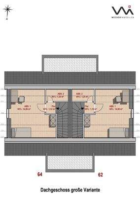 Grundriss 3 Haus Nr. 64 I 62