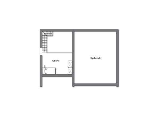 Galerie - Dachboden (kein Maßstab - Details können abweichen)
