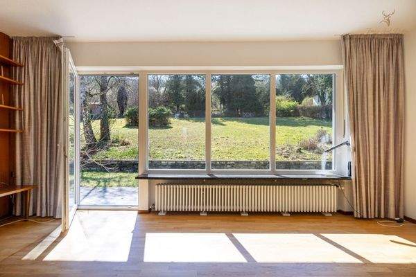 sonniger Ausblick auf das Grundstück