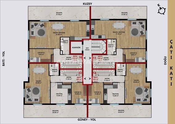 Apartments with Balcony and Garden in Konyaalti