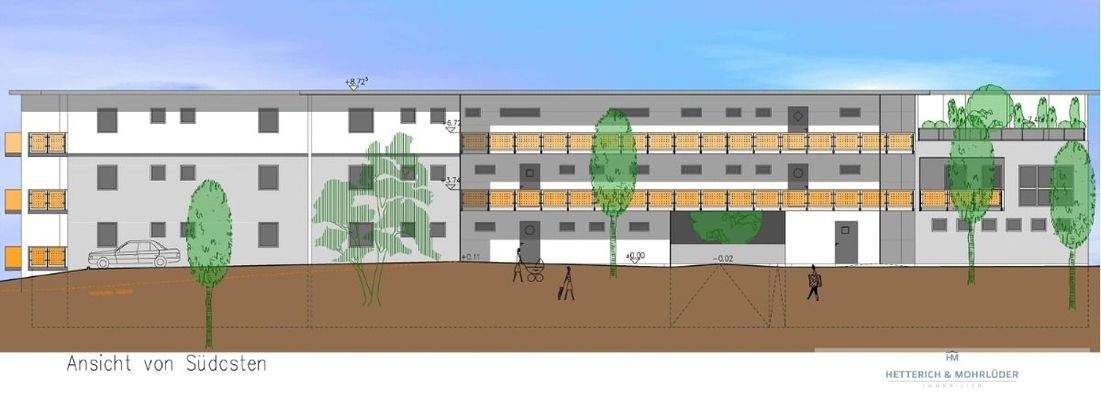 Bauplanung Ansicht von Südosten