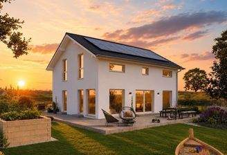 Modernes Haus mit Solaranlage