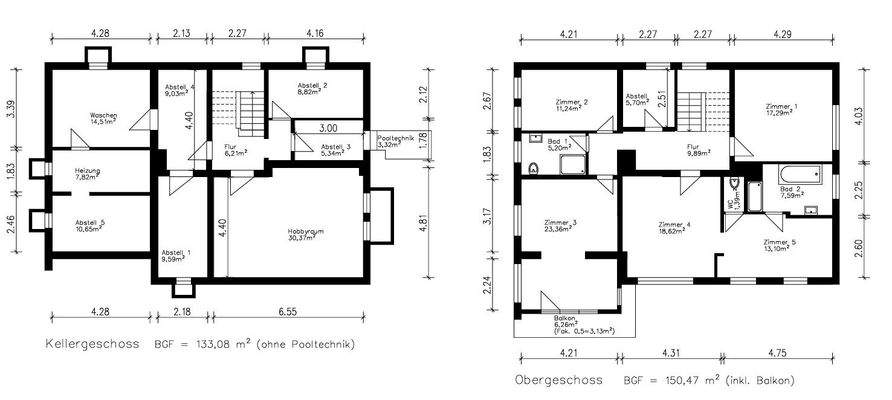 Grundrisse Haupthaus