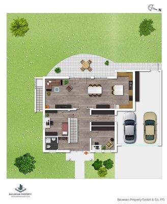 Grundriss Erdgeschoss (Gestaltungsbeispiel)