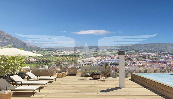 Visualisierte Dachterrasse