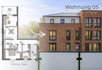 Kapitalanlage mit KFW-40 - 3-Zimmer Neubauwohnung