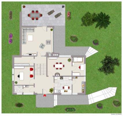 EG Bereich und Wohnzimmer