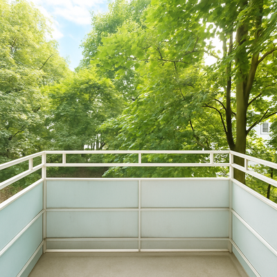 Grüner Blick vom Balkon