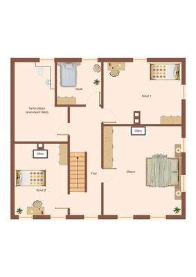 Skizze Grundriss Obergeschoss