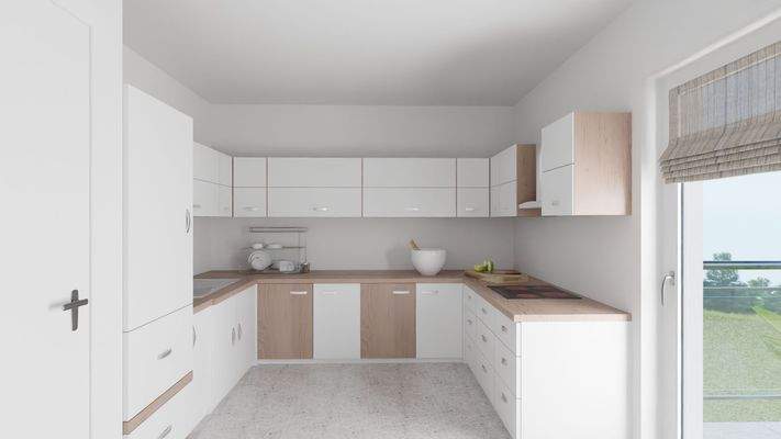 Küche m. hochw. Einbauküche