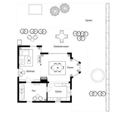 Erdgeschoss mit Außenanlagen