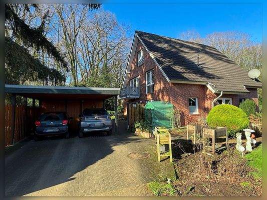 Außenansicht - Einfahrt - Carport