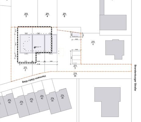 Lageplan Baufeld / genehmigte Planung