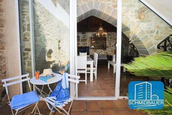 Kreta, Sivas: Traditionelles Steinhaus mit Swimmingpool