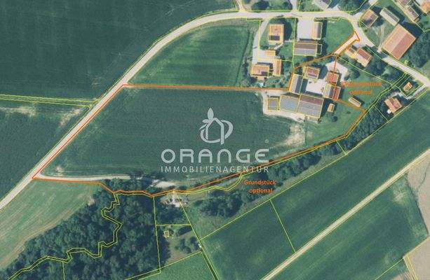 Luftbild + Parzellenkarte