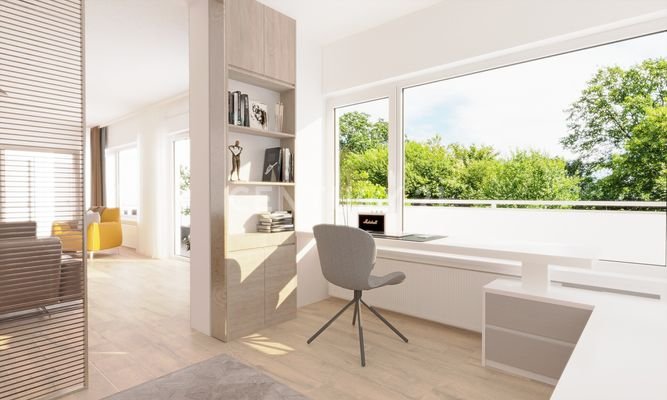 Schlafzimmer/Arbeitszimmer visualisiert