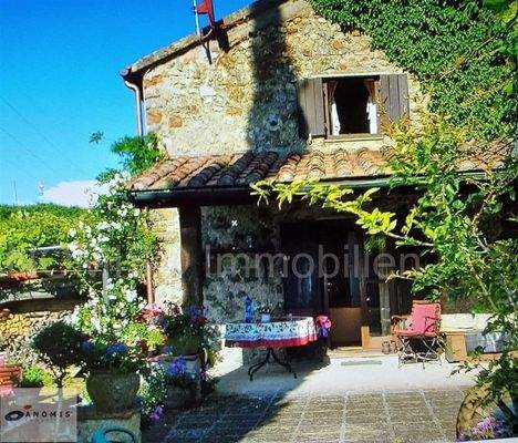 Haus mit Terrasse und Rosengarten