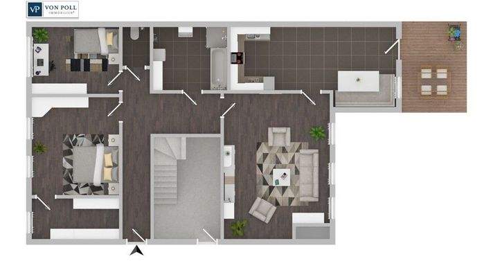 Grundriss mit Einrichtungsvorschlag