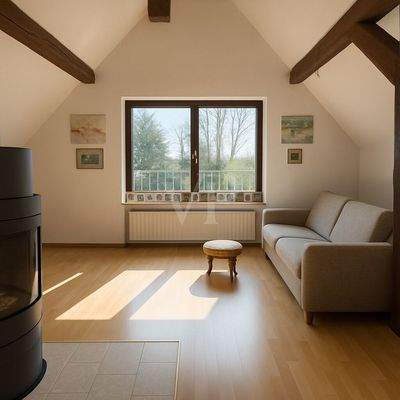 Dachgeschoss mit Kamin