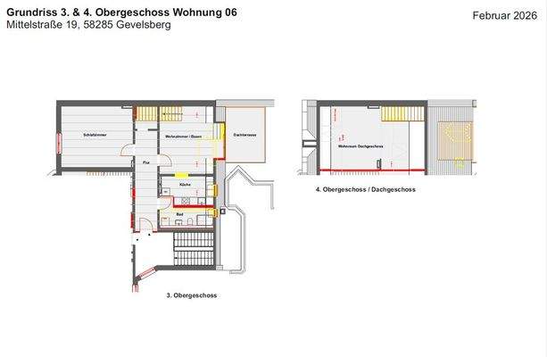 Grundriss Wohnung 6,3.-4. Obergeschoss