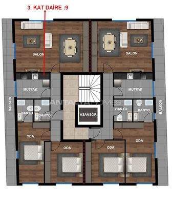 Flats with Underfloor Heating in Muratpaşa, Antalya