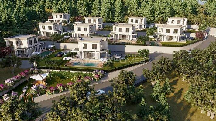 Spacious Villas with Private Pools Near the Beach in Gundogan, Bodrum