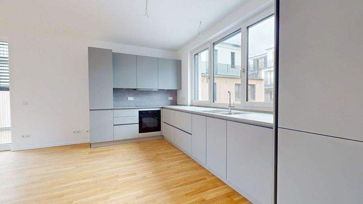 Küche mit Einbauküche