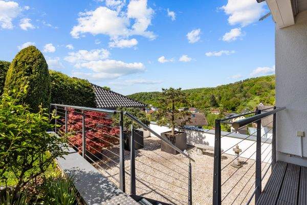 Blick auf den Dachgarten Garage