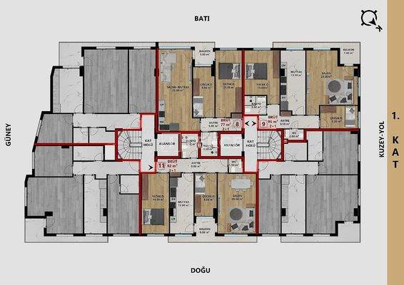 Flats 300 m From the Cliffs in Kaleiçi, Muratpaşa