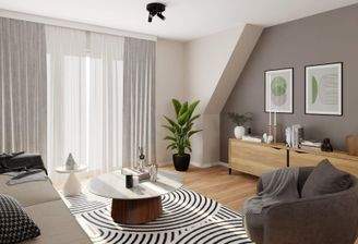 Heller Wohnbereich dank bodentiefer Fenster