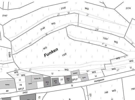 Lageplan zum Grundstück &quot;FUNKEN&quot;