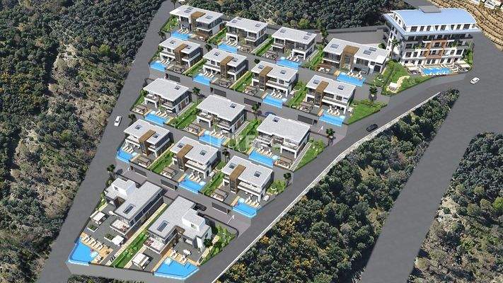 Stylish Sea View Villas with Pool in Alanya Kargıcak