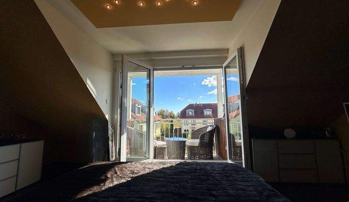 Blick aus dem Schlafzimmer