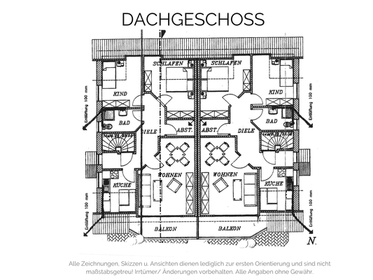 Grundriss-Skizze DG Mehrfamilienhaus Großenwiehe F