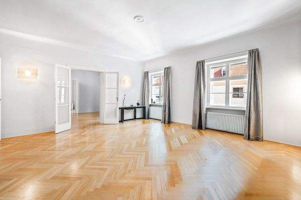 Wien-1.-Bezirk-Wohnung-Wohnbereich-grosszügig-lichtdurchflutet