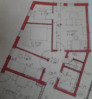 Grundriss 3 Zimmer-Wohnung