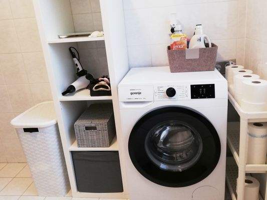 Waschmaschinenplatz im Bad