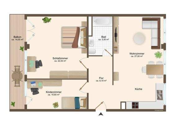 Grundriss ca. 80 m² 