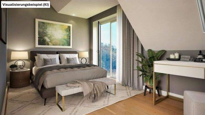 Beispielhafte Innenraumgestaltung Schlafzimmer