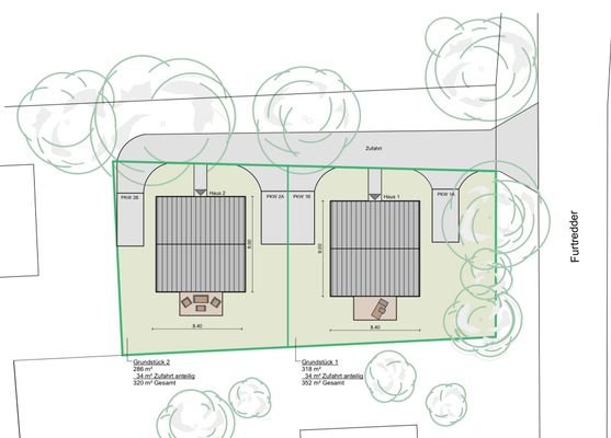 2 Baugrundstücke Wonfläche 155 m2 plus KG