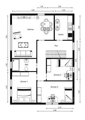 HInterhaus EG vermaßt