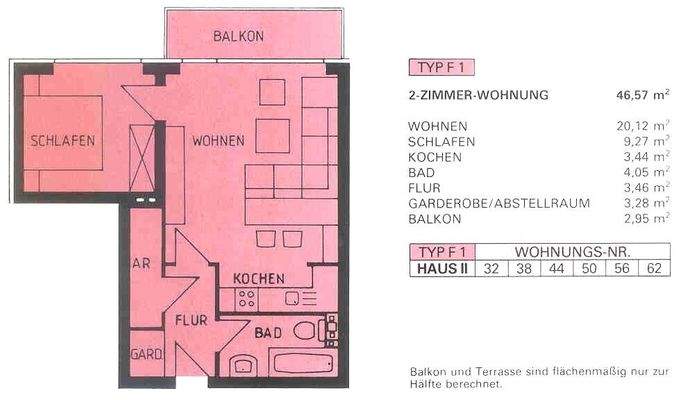 2-Zimmer-Whg., 46,57 qm