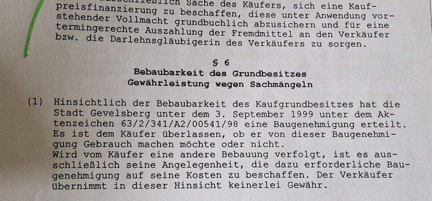 KV §6, Baugenehmigung