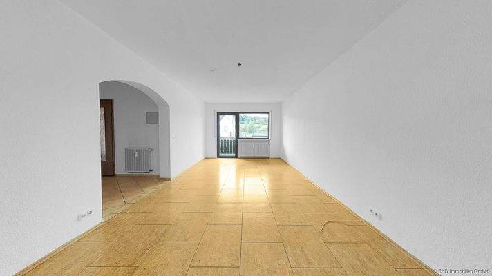 Das geräumige Wohnzimmer