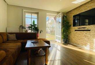 heller Wohnbereich mit Austritt auf Terrasse