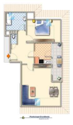grafischer Grundriss möbliert