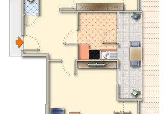 grafischer Grundriss möbliert